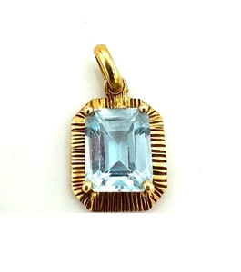 Magnificent 18 Carat Gold Pendant - Topaz - 3.16 G - Picture 1 of 3