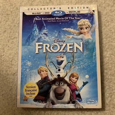 Disney Frozen Película Blu-Ray DVD Edición Coleccionista Elsa Anna Olaf Kristoff Foto 1 de 4