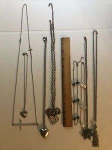 Costume Jewelry necklaces pendants silver tone To Wear Or Crafts - Picture 1 of 11