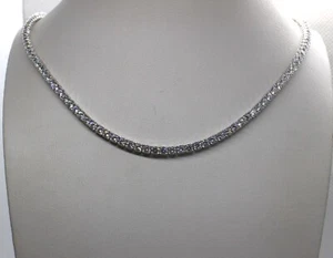 COLLANA ARGENTO TENNIS MM 3 CM 45 ZIRCONI BIANCHI DONNA RODIATA EXPLOIT - Foto 1 di 4