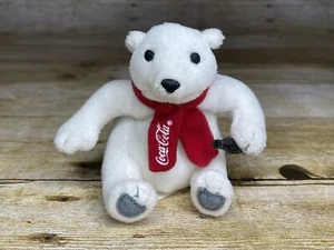 2002 Holiday Coca-Cola Polar Bear Plush Ornament McDonald's Happy Meal Toy - Bild 1 von 8
