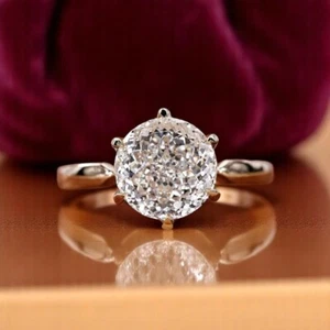 Alianza de oro blanco sólido de 14k 2,00 quilates IGI laboratorio cultivado diamante talla portuguesa - Imagen 1 de 14