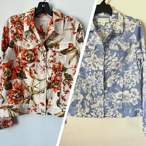 NWT Linen Lightweight Floral Jacket Sz S - Picture 1 of 11