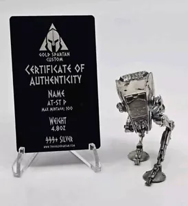 ~SALE~ 4.8oz Hand Poured Silver Bar Statue AT-ST 999 Fine Cast Art Bullion Art - Picture 1 of 17