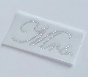 Mrs. Script Rhinestone Appliqué, "Mrs." DIY Iron on Transfer, Bride to be Bling - Picture 1 of 1