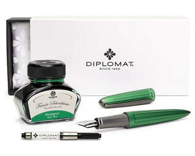 Füllfederhalter, Füllhalter Diplomat Aero grün mit passender Schreibtinte - Bild 1 von 4
