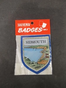 SIDMOUTH Cloth Patch Badge Souvenir BLUE BORDER - Picture 1 of 4