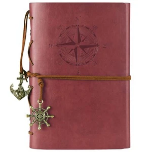 Leather Journal Refillable Premium Spiral Notebook Classic Binder Vintage Emb... - Picture 1 of 6