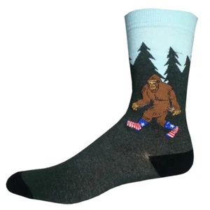 Bigfoot Sock Co. Men's Crew Socks Mythical Monster Sasquatch Novelty Footwear - Picture 1 of 1