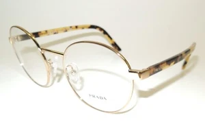 PRADA EYEGLASSES VPR52X 7OE1O1 GOLD METAL/ HAVANA TEMPLES 140 51-19 - Picture 1 of 4