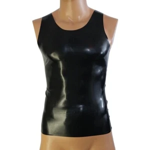 Mens Rubber latex black T-shirt vest top muscle t-shirt all sizes. HANDMADE - Bild 1 von 2