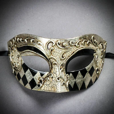 Halloween Classic Phantom Venetian Masquerade Mardi Gras Party Eyes Mask Silver - Image 1 of 4