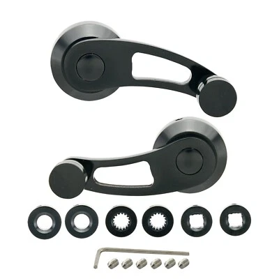 Black Billet Aluminum Window Handle, Crank Kit Set of 2 Chevy Ford Mopar 3.50" Foto 1 de 4
