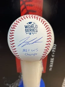 ATLANTA BRAVES IAN ANDERSON SIGNED RAWLINGS World Series 2021 BASEBALL INSCR JSA - Picture 1 of 2