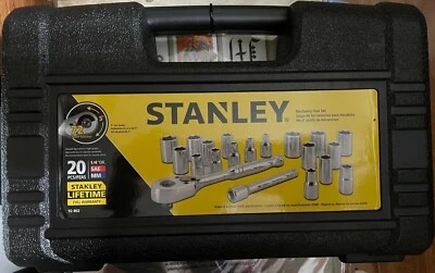 Stanley 92-802 Mechanics Tool Set 20 Piece Socket Set 1/4” DR - Image 1 of 2