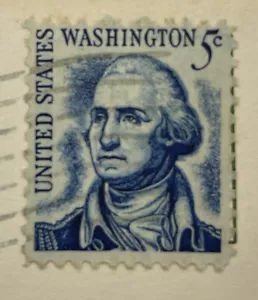 1967 George Washington Five Cent Blue United States Postage Stamp - Picture 1 of 5