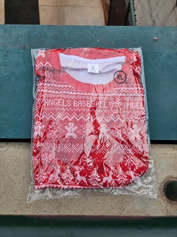 LA Angels Ugly Christmas Sweater T Shirt 6/9/23 SGA Exclusive Size XL Brand New Cover