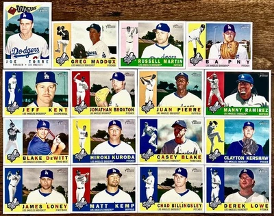 2009 Topps Heritage LA Dodgers James Loney Matt Kemp Chad Billingsley Derek Lowe Foto 1 de 2