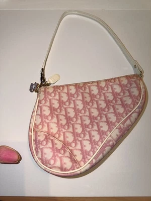 Christian Dior Bolso de Mano Bolso de Hombro Trotter Rosa Blanco Bolsa Cartera PVC Foto 1 de 4