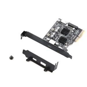 PCIe 3.0 to USB 3.2 Gen2 10Gbps Expansion Card For Windows XP/Vista/7/8/10 Black - Afbeelding 1 van 10