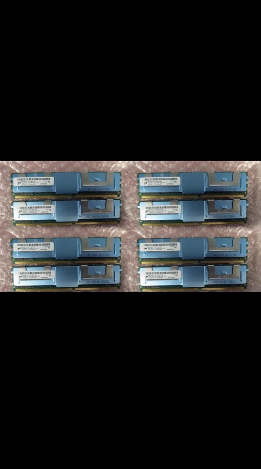 64GB 8 X 8GB MICRON PC2 5300F 2RX4 FBDIMM RAM FOR DELL POWEREDGE  2950 III - Image 1 of 1