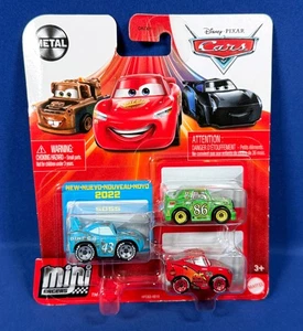 Pixar Cars MINI RACERS 3er Pack BESCHÄDIGT DINOCO KING Lightning McQueen CHICK HICKS - Bild 1 von 8