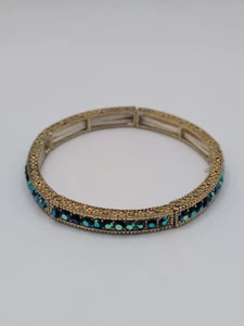 BEAUTIFUL OFF PARK COLLECTION GOLD PLATED RHINESTONE 6.5" STRETCH BRACELET  - Picture 1 of 4