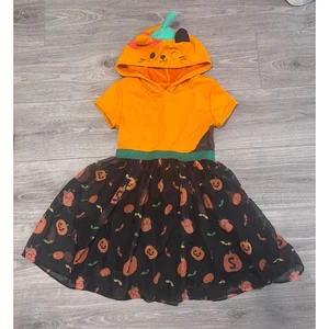 Squishmallows Halloween Cat Pumpkin Costume Dress Girls Medium Hooded - Picture 1 of 5