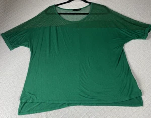 Lane Bryant Green Crochet Scoop Neck Top 18/20 Womens Boho Style Plus Size - Picture 1 of 8