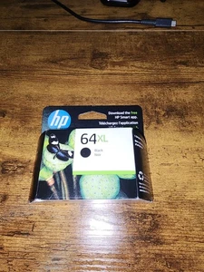 Genuine HP 64XL Black Ink Cartridge N9J92AN Exp Dec 2026: New Sealed - Zdjęcie 1 z 2