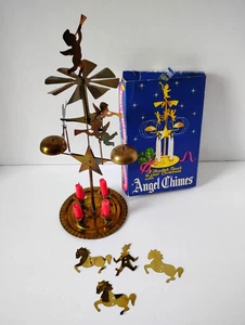 Vintage Schwedisches Engel Glockenspiel Messing Weihnachten OVP Party Kerzenhalter - Bild 1 von 17