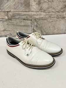 G/Fore Gallivanter weiß Leder Golfschuh rot marineblau gestreift Herren Größe 9 - Bild 1 von 10