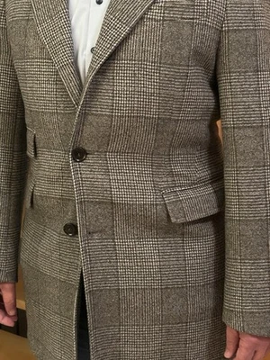 herren mantel hackett kurz 52 karo merino-wolle - Bild 1 von 4