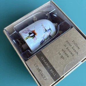 Demdaco Hummingbird Mini Ceramic Bell Dean Crouser Dainty Bird Flower Sealed - Picture 1 of 6