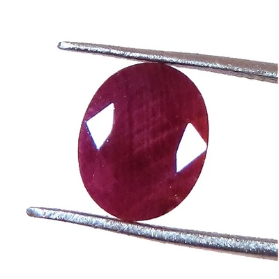 4.10 Cts Untreated Red Ruby Precious Oval Cut , Ruby Gemstone 8x10x3 mm LK342 - Image 1 of 4