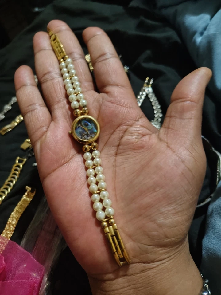 Vintage/New Jaclyn Smith Mother of Pearl with Faux Pearl Watch - Image 1 of 4