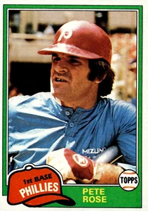1981 Topps Pete Rose #180 Philadelphia Phillies HOF - Free Shipping - Picture 1 of 2
