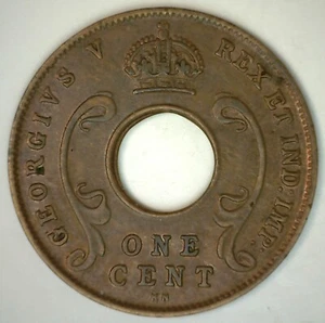 1925 East Africa Bronze Cents XF Coin Extra Fine Circulated George VI Tusks - Picture 1 of 2