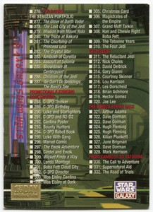 1995 Star Wars Galaxy Series 3 1st Day Production #365 CHECKLIST