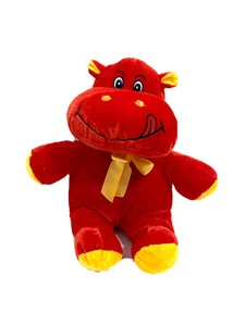 Pan de Azúcar Rojo HIPOPÓTAMO Peluche Animal de Peluche 2008 Arco Amarillo Juguete de Regalo de San Valentín - Imagen 1 de 3