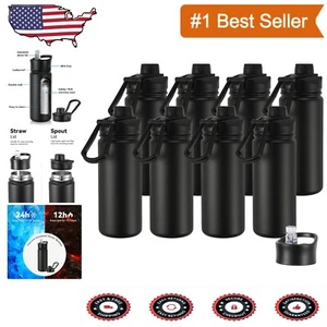 16 oz Insulated Stainless Steel Water Bottles with Straw - Pack of 4 for Kids - Picture 1 of 8