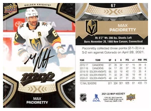  21/22 2021/22 Upper Deck MVP Gold Script #67 Max Pacioretty Golden Knights - Imagen 1 de 1