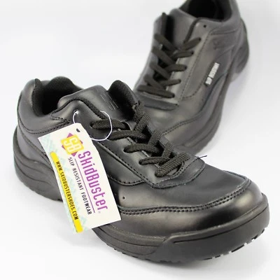 NEW - Skidbuster S5075M Slip-Resistant Shoe Womens Size 6M Black Leather Sneaker - Image 1 of 4