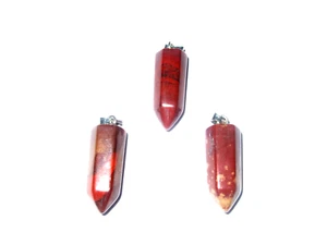 - Ciondolo Pietra Cristalloterapia - pendolo prisma - DIASPRO ROSSO - Picture 1 of 1