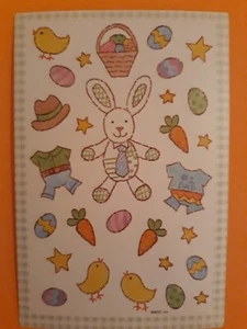 Vintage ⭐Easter Bunny Dress~Up Outfits American Greetings Sticker Sheet Cute! - Picture 1 of 2