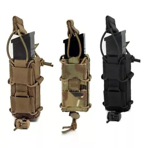 Tactical Molle Magazine Pouch for 9mm Open Top Pistol Single Mag Holder Holster - Picture 1 of 11