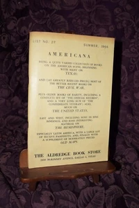 Catalogo Vintage The Aldredge Book Store 27 Texana Estate 1966 dal 1947 Dallas - Foto 1 di 7