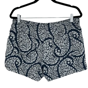Gap Navy White Paisley Floral Linen Blend Mid-Rise Chino Shorts Size 8 - Picture 1 of 6
