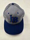 New LB Logo Embroidered Gray Graphic Fitted Baseball Cap Hat Size 7 1/4