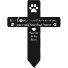 Pet Grave Marker Cross Or Hearted Waterproof Yard Garden Decor Dog Paw Sturdy